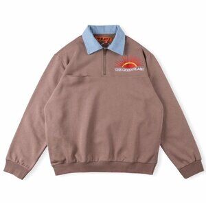 CPFM.XYZ Half-Zip Embroidered Denim Lapel Shirt